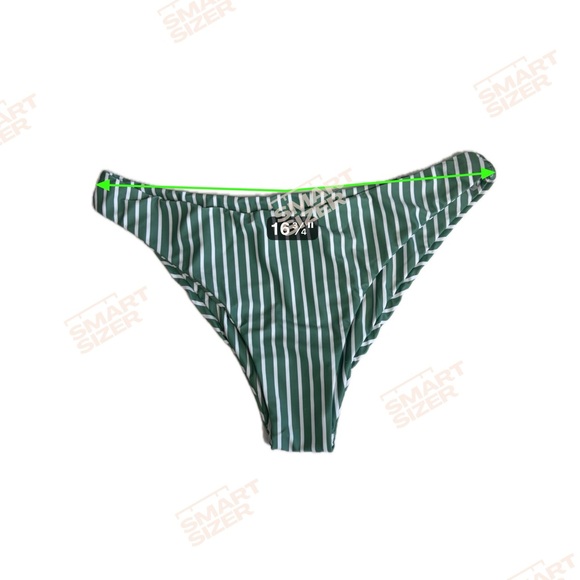 NWT ZAFUL Tie Back Bralette Bikini Set High Cut White Green Stripe XL - Picture 12 of 13